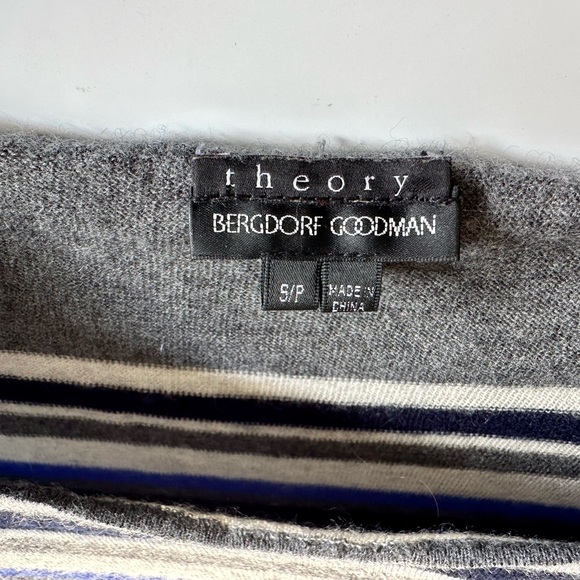 Theory 100% Cashmere Long Striped Sweater, size S, boat neck - Picture 7 of 13